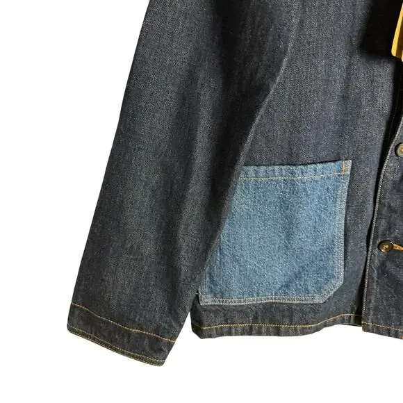 A.P.C. Indigo Anthonin Denim Patch Pocket Button Front Jean Jacket Size Small - Picture 9 of 16